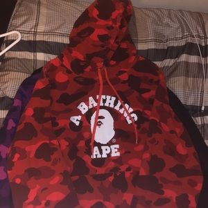 Red Camo Bape Pullover